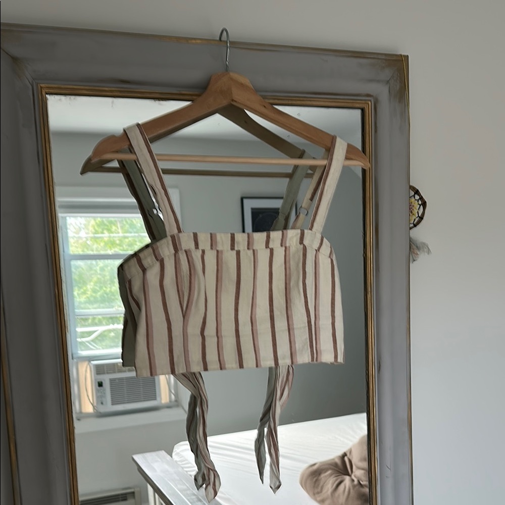 Striped Linen Crop Top